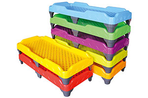 Kindergarten Kids Bed Stackable Plastic Colorful Beds