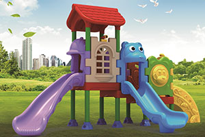 Kindergarten Outdoor Plastic Slides Playground Equipment For 